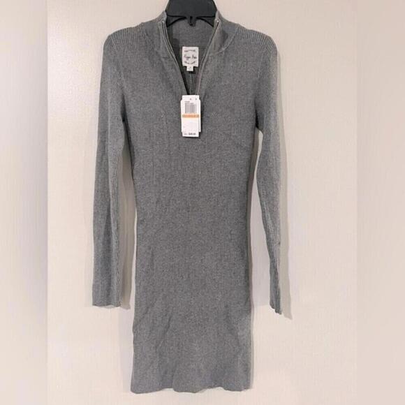 HIPPIE ROSE
Juniors' Quarter-Zip Sweater Dress Grey size S - Picture 3 of 6